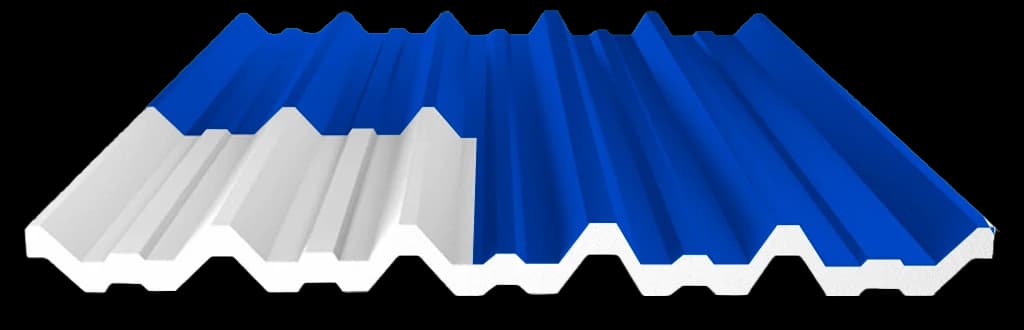 Telha Termoacústica Semi Sanduíche EPS e PIR - Azul