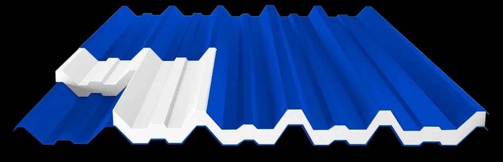 Telha Termoacústica Sanduíche EPS e PIR - Azul