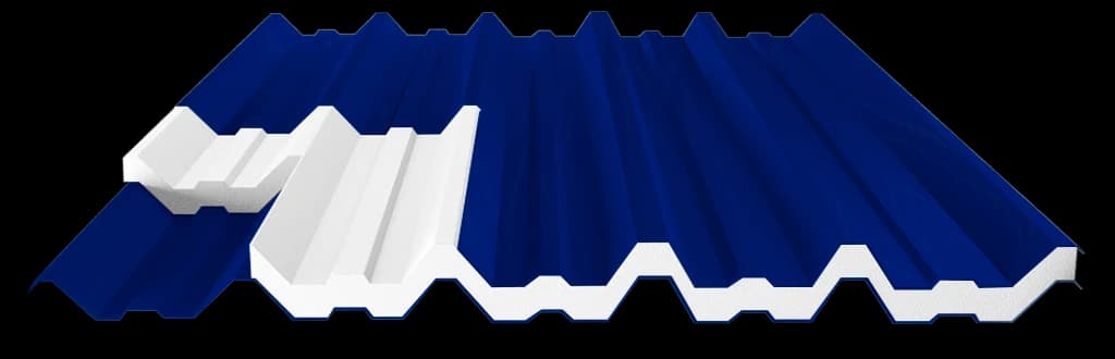Telha Termoacústica Sanduíche EPS e PIR - Azul Del Rey