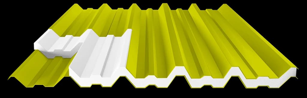 Telha Termoacústica Sanduíche EPS e PIR - Amarelo