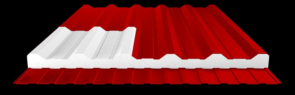 Telha Termoacústica Bandeja Forro EPS e PIR - Vermelho